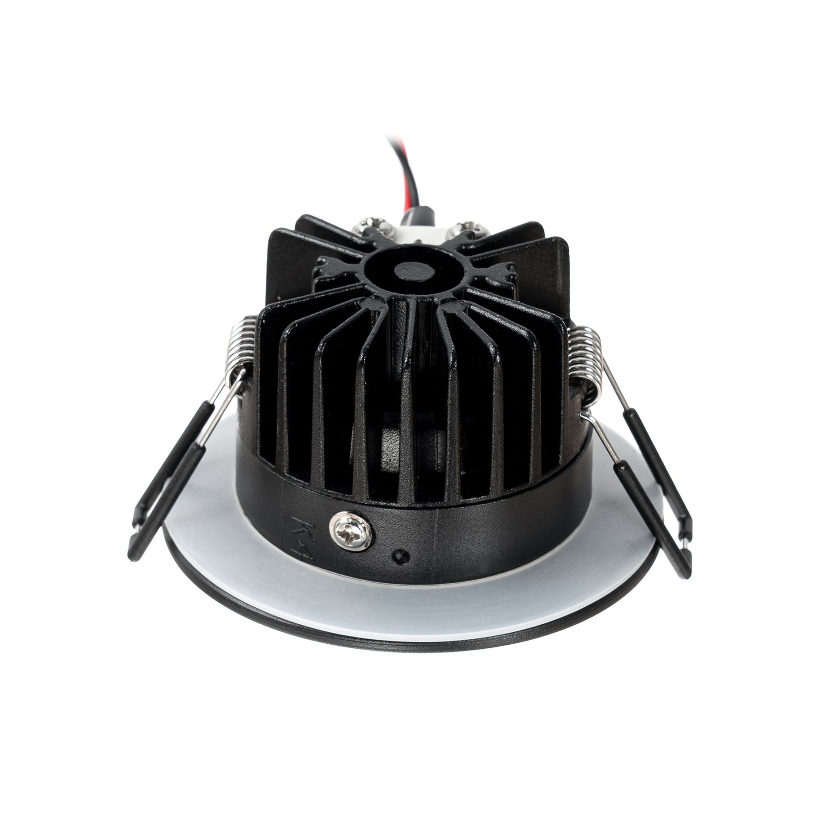 LED innbyggingsspot Lirin dimbar svart IP65 Ø7,9 cm monteringsdetalj