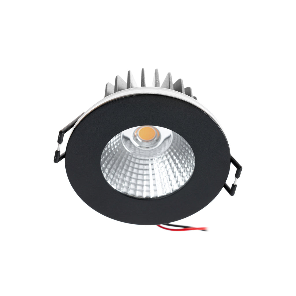 LED innbyggingsspot Lirin dimbar svart IP65 Ø7,9 cm sideprofil