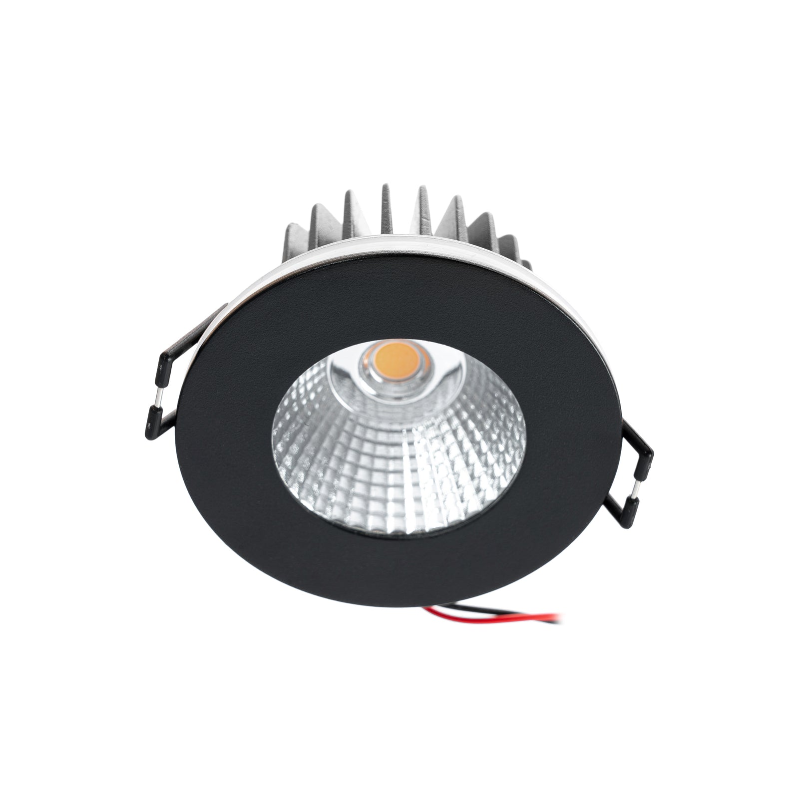 LED innbyggingsspot Lirin dimbar svart IP65 Ø7,9 cm sideprofil