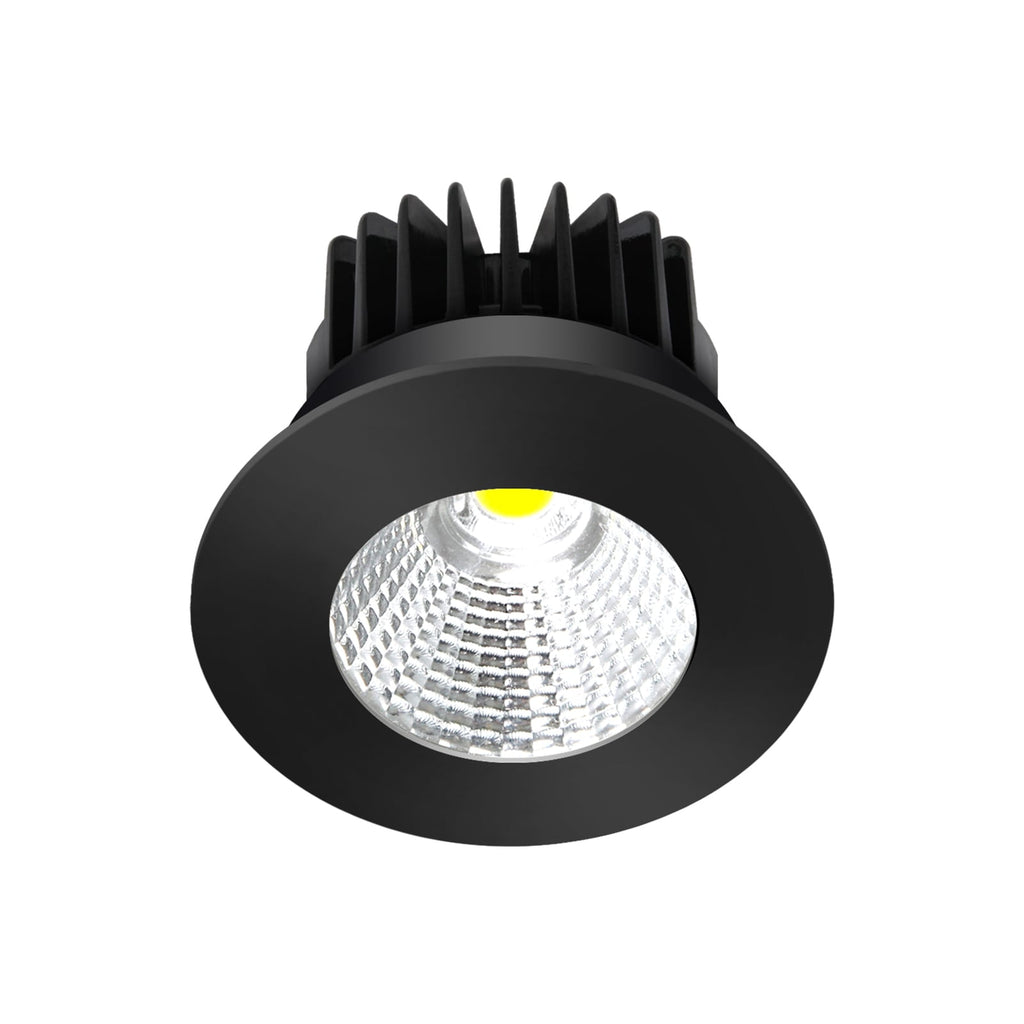 LED innbyggingsspot Lirin svart matt IP65 dimbar 6W forfra