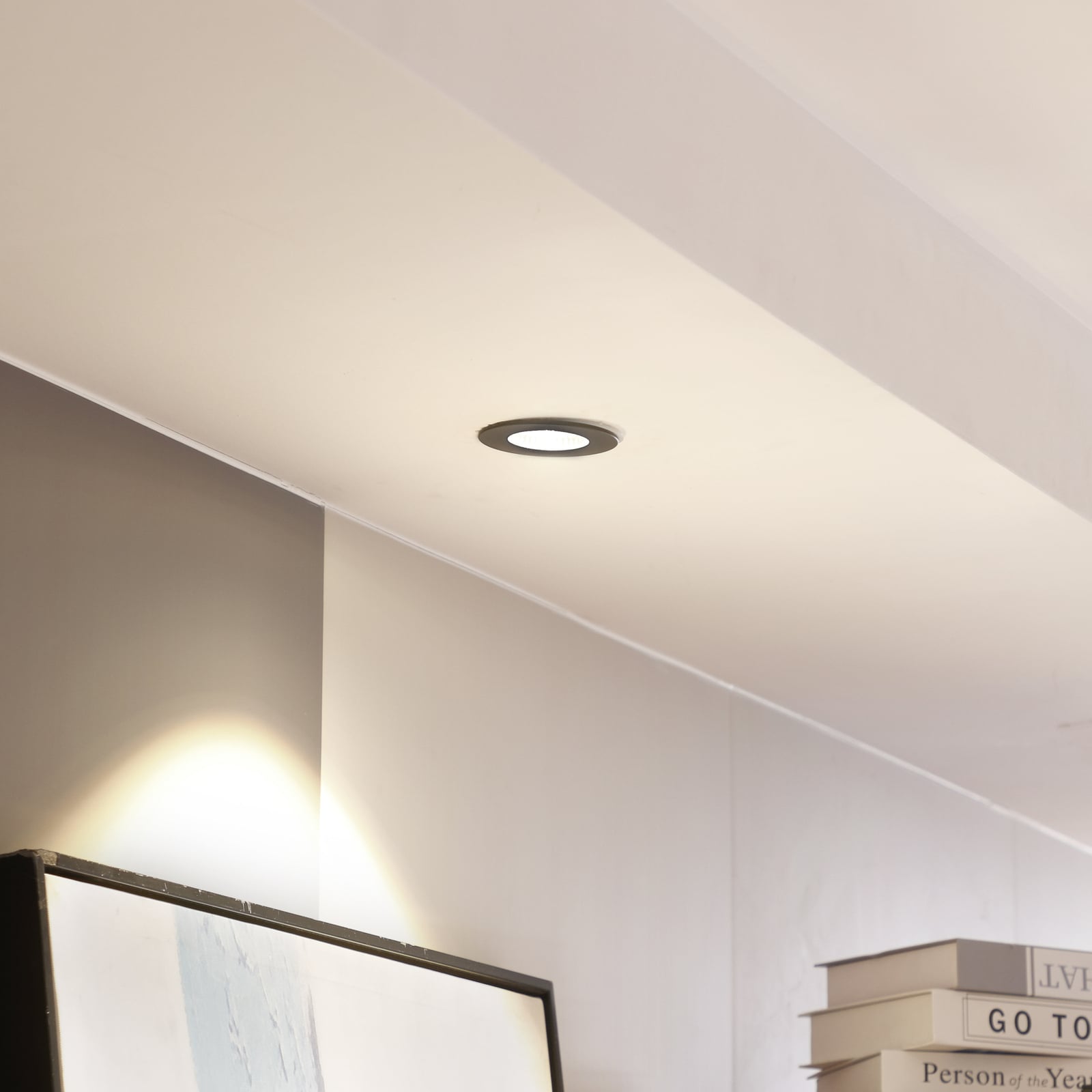LED innbyggingsspot Lirin svart matt IP65 dimbar 6W bakside