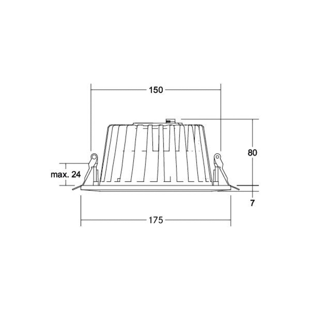 LED innbyggingsspot Lydon Midi DALI hvit 30W 4000K montert i tak