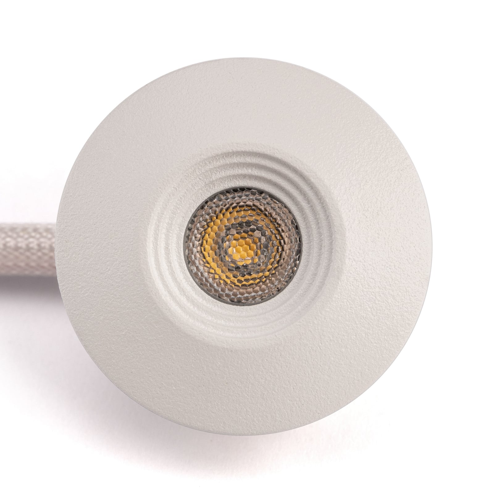 LED innbyggingsspot MiniOne Fixed dimbar IP65 hvit 2700K forfra