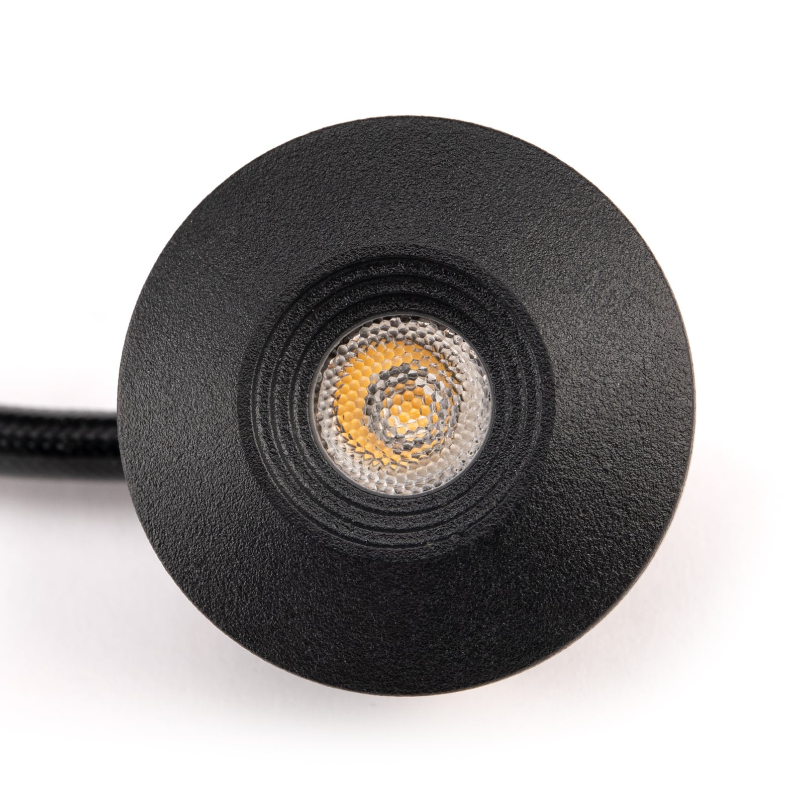 LED innbyggingsspot MiniOne Fixed dimbar svart IP65 3W forfra