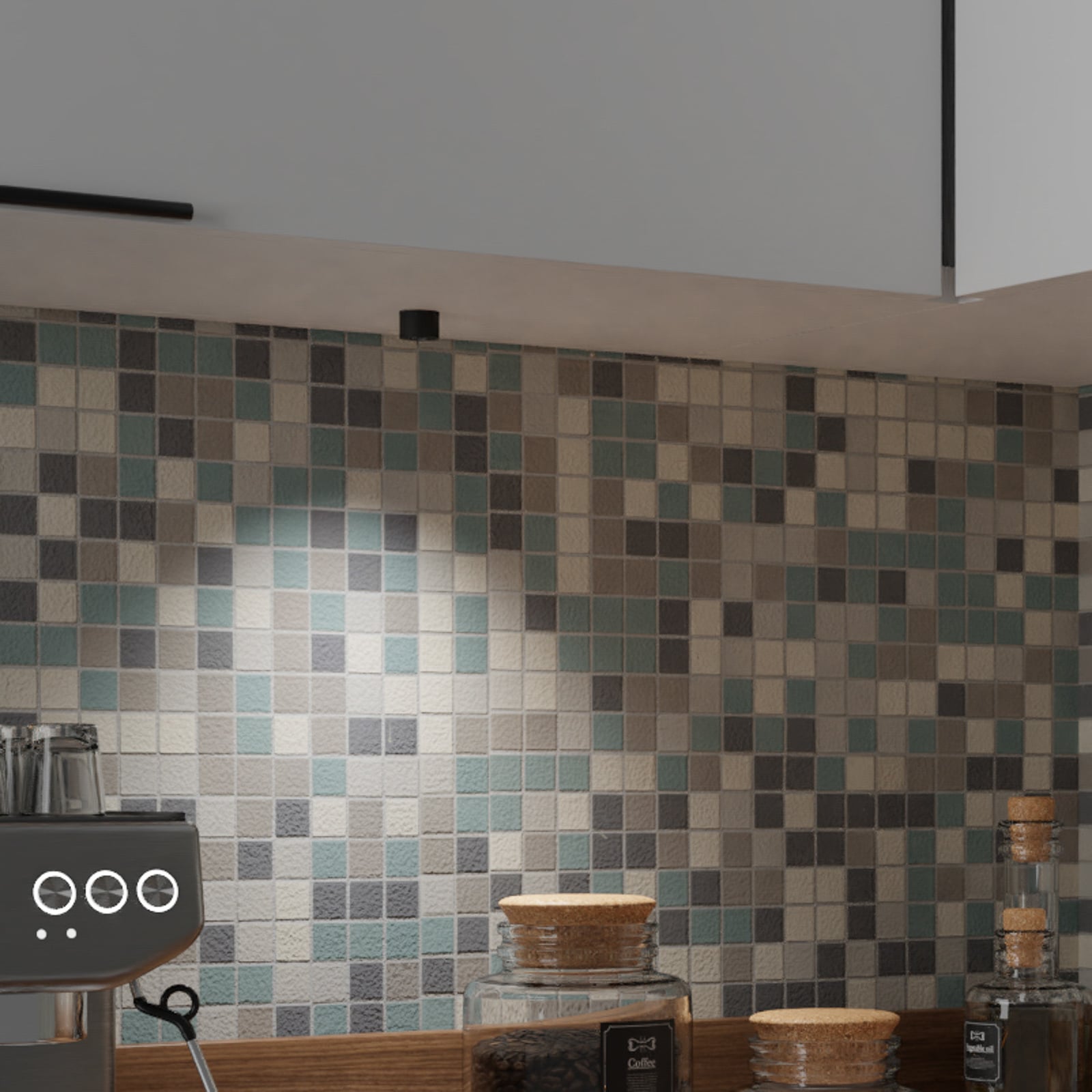 LED innbyggingsspot MiniOne Fixed svart 3000K IP44 dimbar forfra