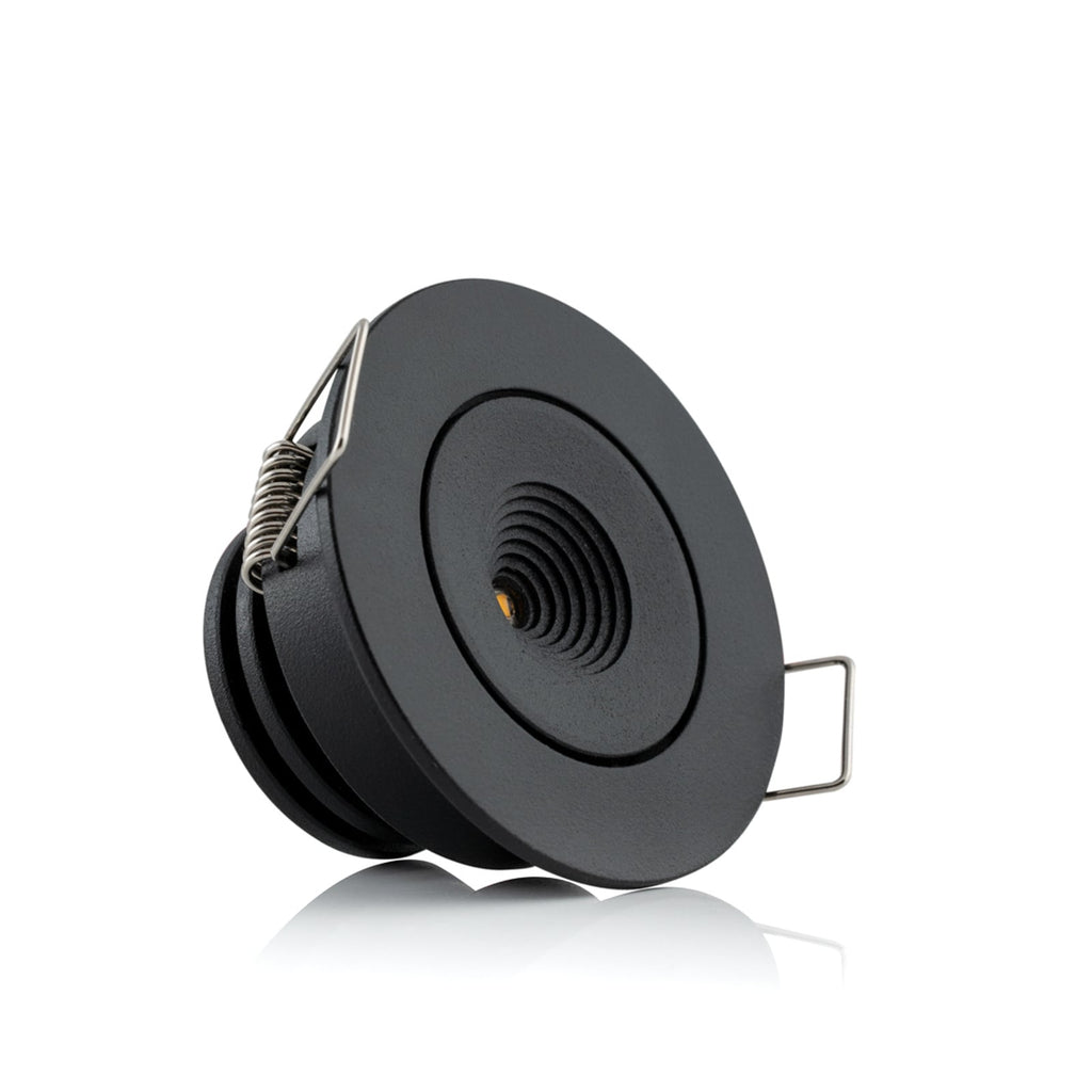 Montert LED innbyggingsspot MiniOne Tilt dimbar svart IP44 3W 2700K i tak