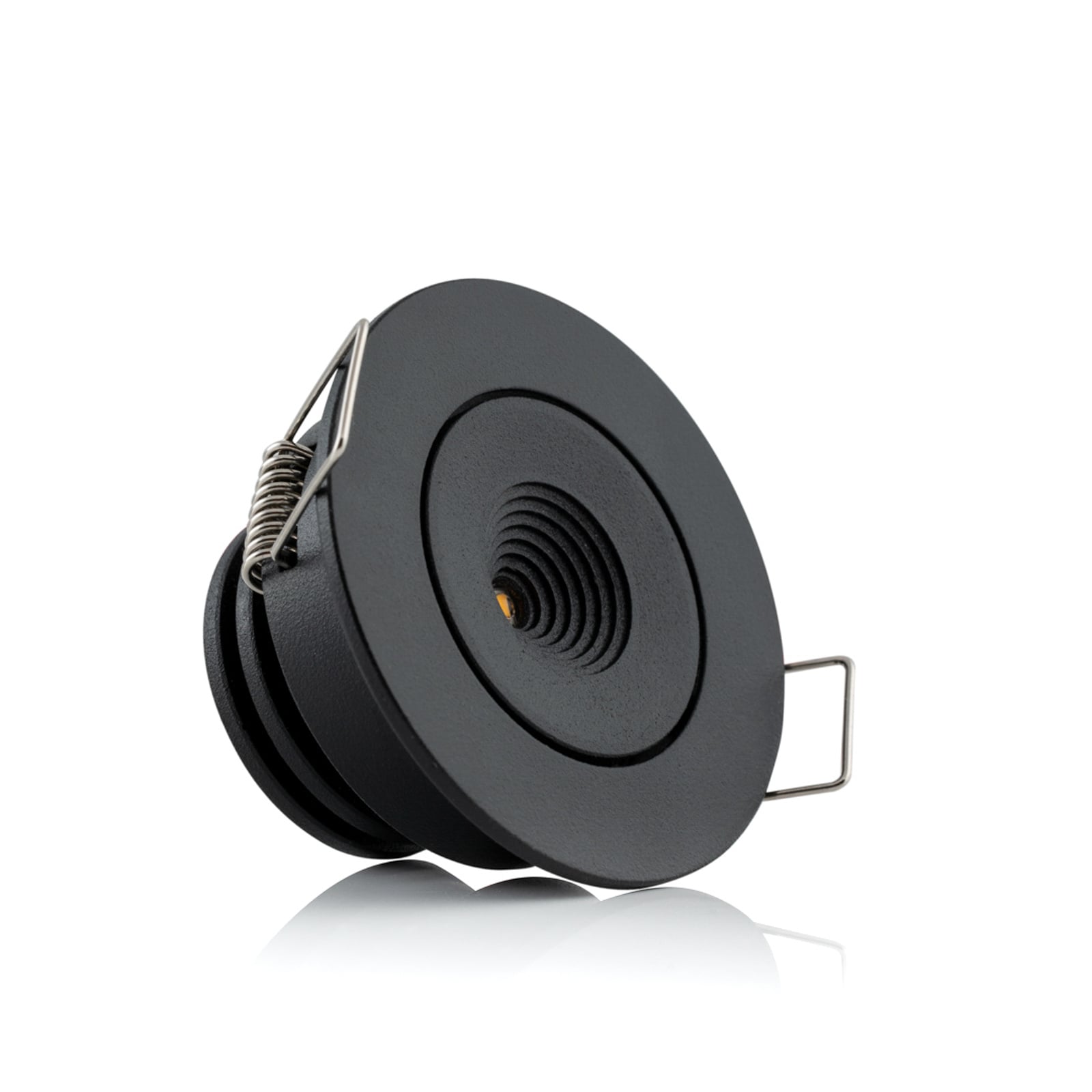 Montert LED innbyggingsspot MiniOne Tilt dimbar svart IP44 3W 2700K i tak