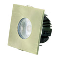 LED innbyggingsspot MULTIsun firkantet dimbar 8W IP65 messing forfra