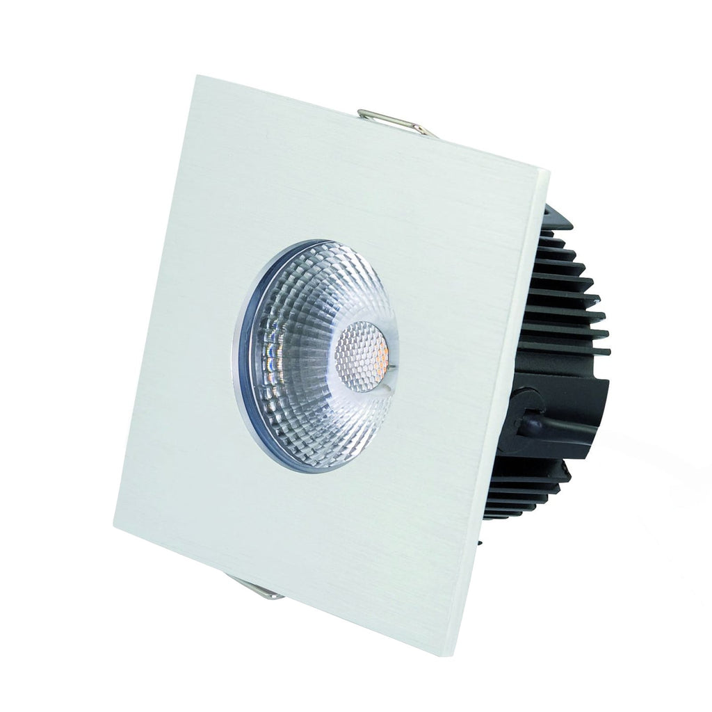 LED innbyggingsspot MULTIsun kantet dimbar IP65 8W aluminium forfra