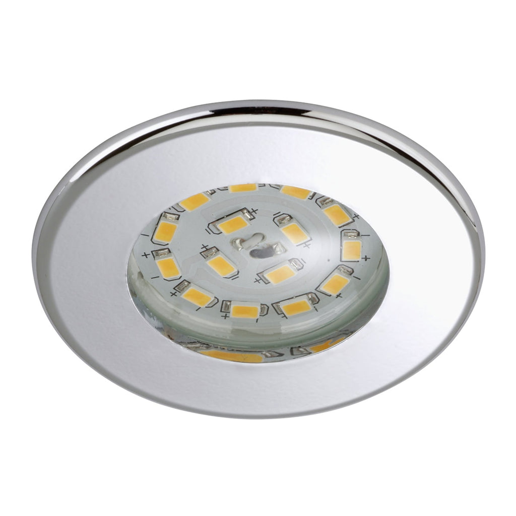 LED innbyggingsspot Nikas krom Ø7,5 cm 5W IP44 forfra