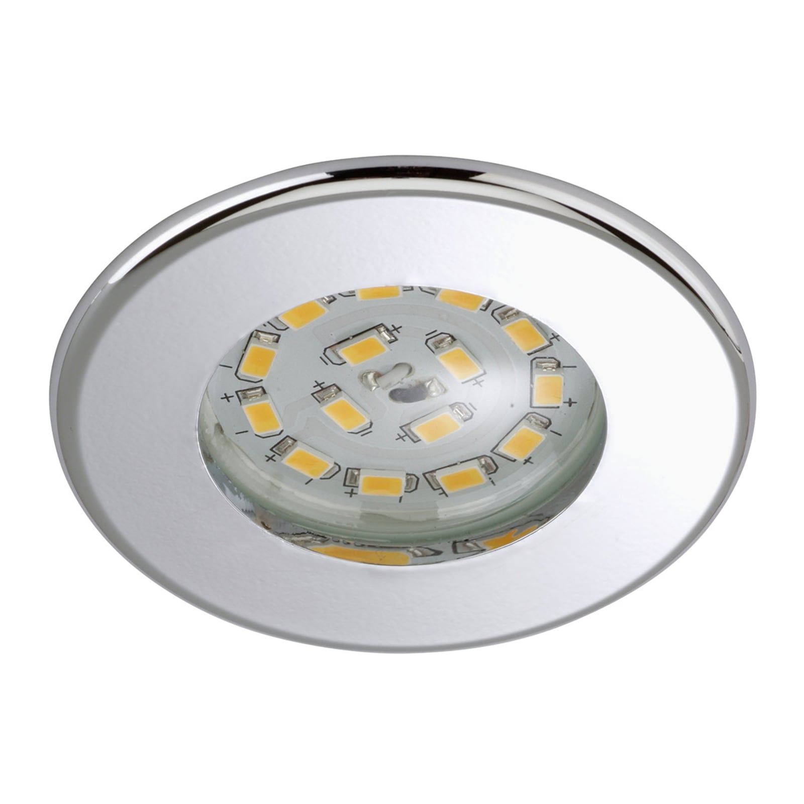 LED innbyggingsspot Nikas krom Ø7,5 cm 5W IP44 forfra