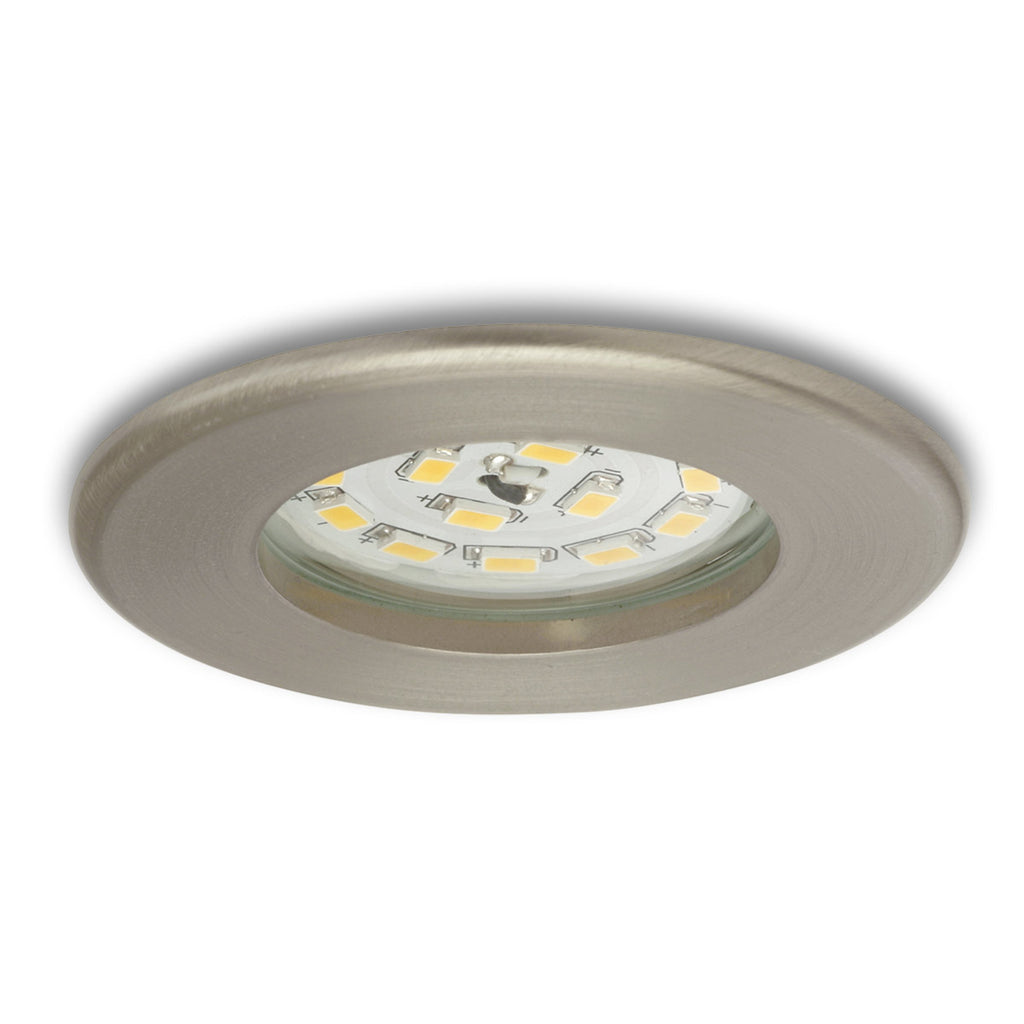LED innbyggingsspot Nikas matt nikkel IP44 5W bakside
