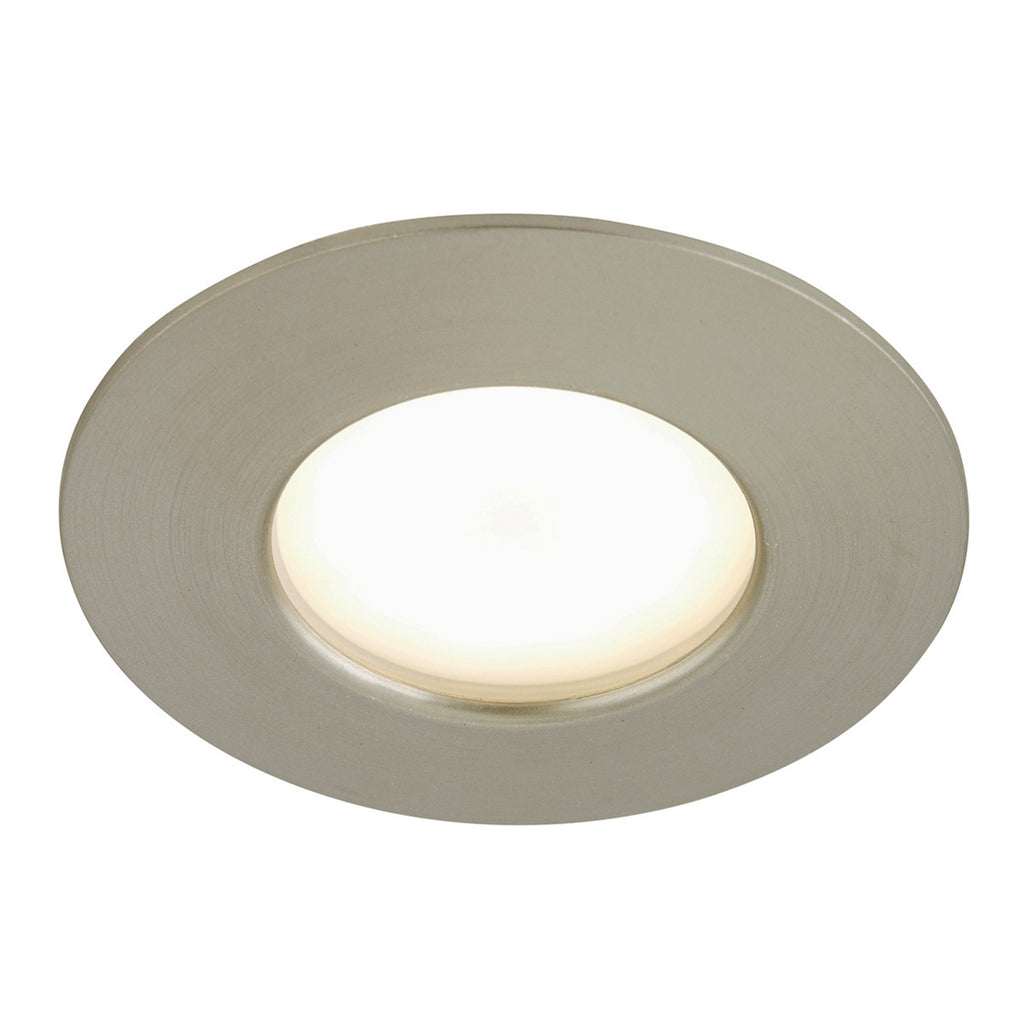 Montert LED innbyggingsspot Nikas matt nikkel IP44 5W i tak