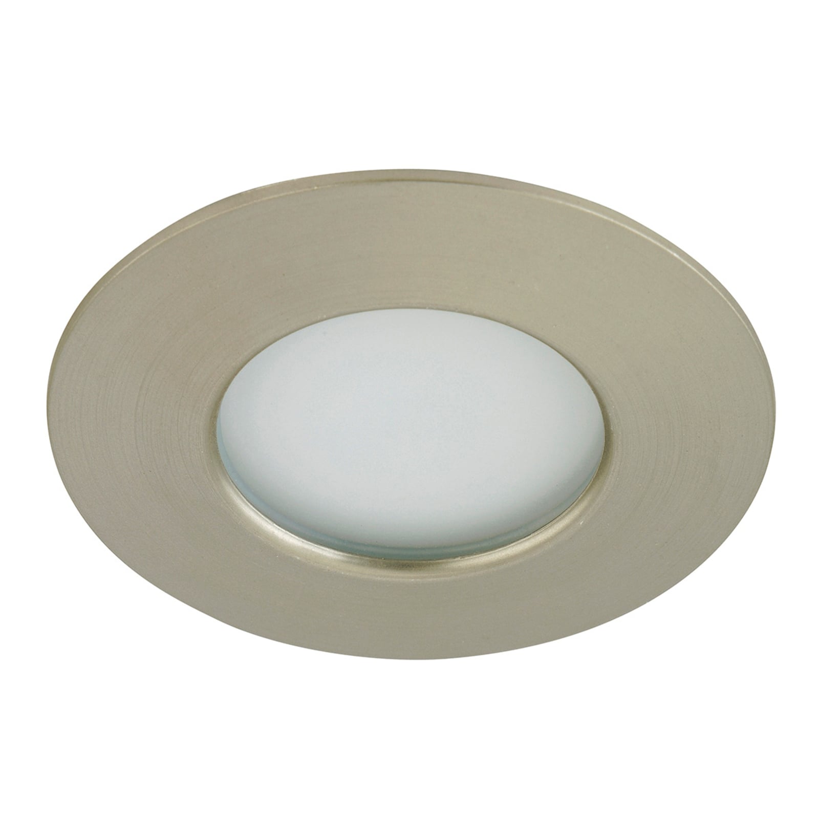 LED innbyggingsspot Nikas matt nikkel IP44 5W sideprofil