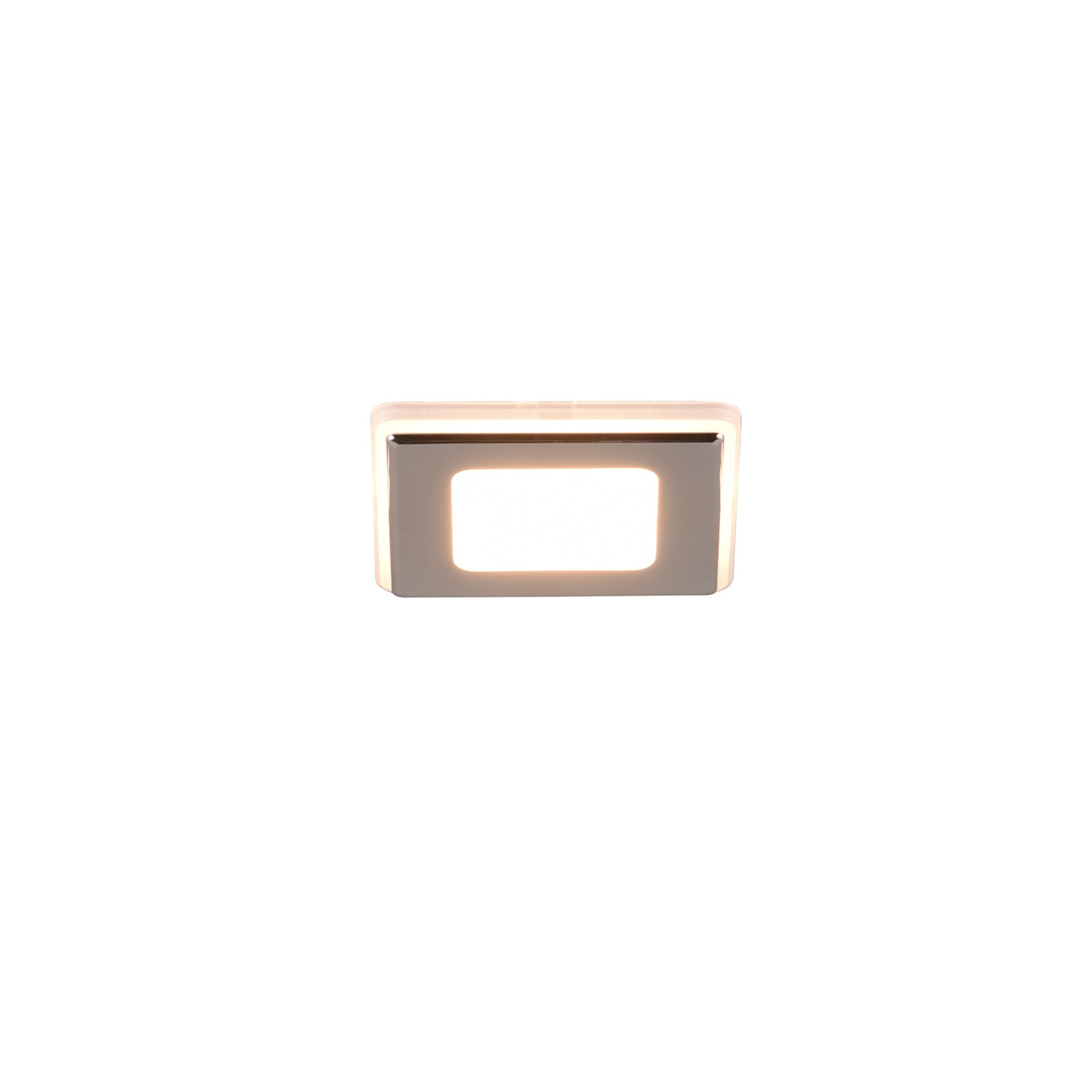 LED innbyggingsspot Nimbus kvadratisk 8,5 cm krom IP44 bakside