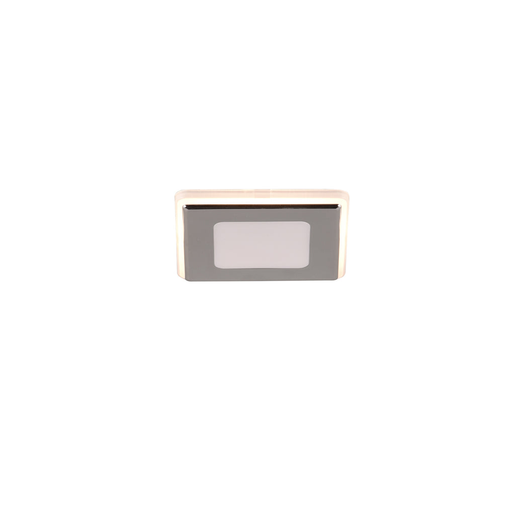Detalj av LED innbyggingsspot Nimbus kvadratisk 8,5 cm krom IP44