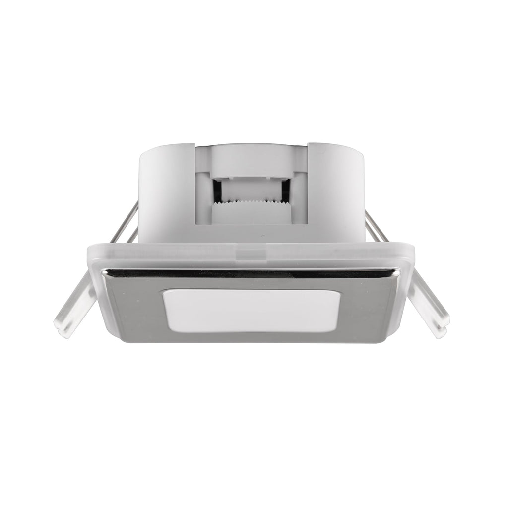Montert LED innbyggingsspot Nimbus kvadratisk 8,5 cm krom IP44 i tak