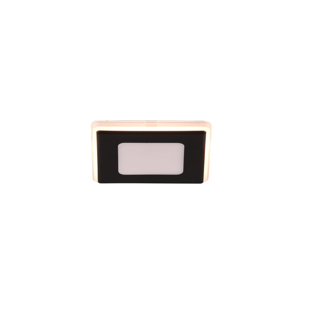 Detalj av LED innbyggingsspot Nimbus svart IP44 8,5x8,5 cm