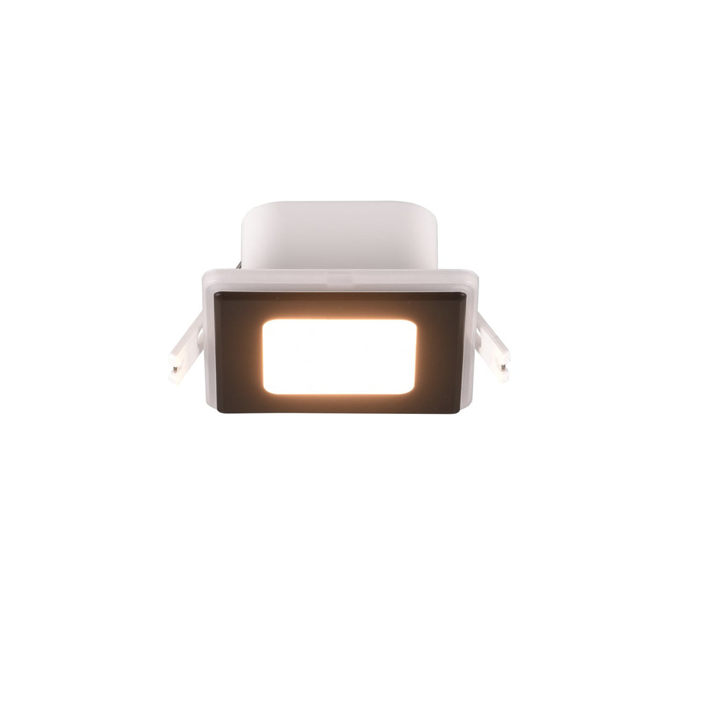 Montert LED innbyggingsspot Nimbus svart IP44 8,5x8,5 cm i tak