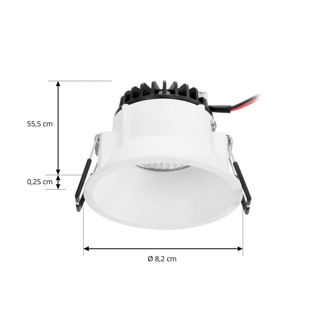 Nærbilde av LED innbyggingsspot Niria dimbar hvit Ø8,2 cm 6W 3000K