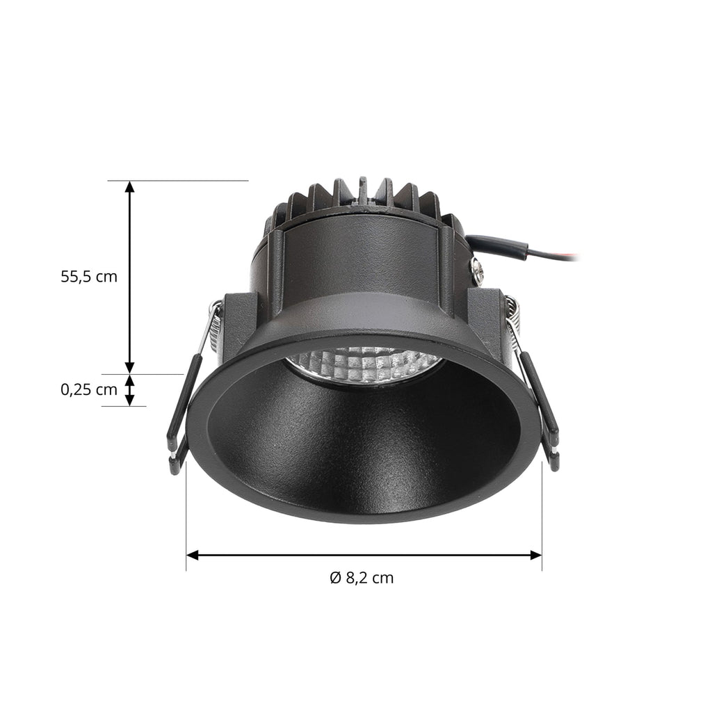 LED innbyggingsspot Niria dimbar svart 6W 2700K nærbilde