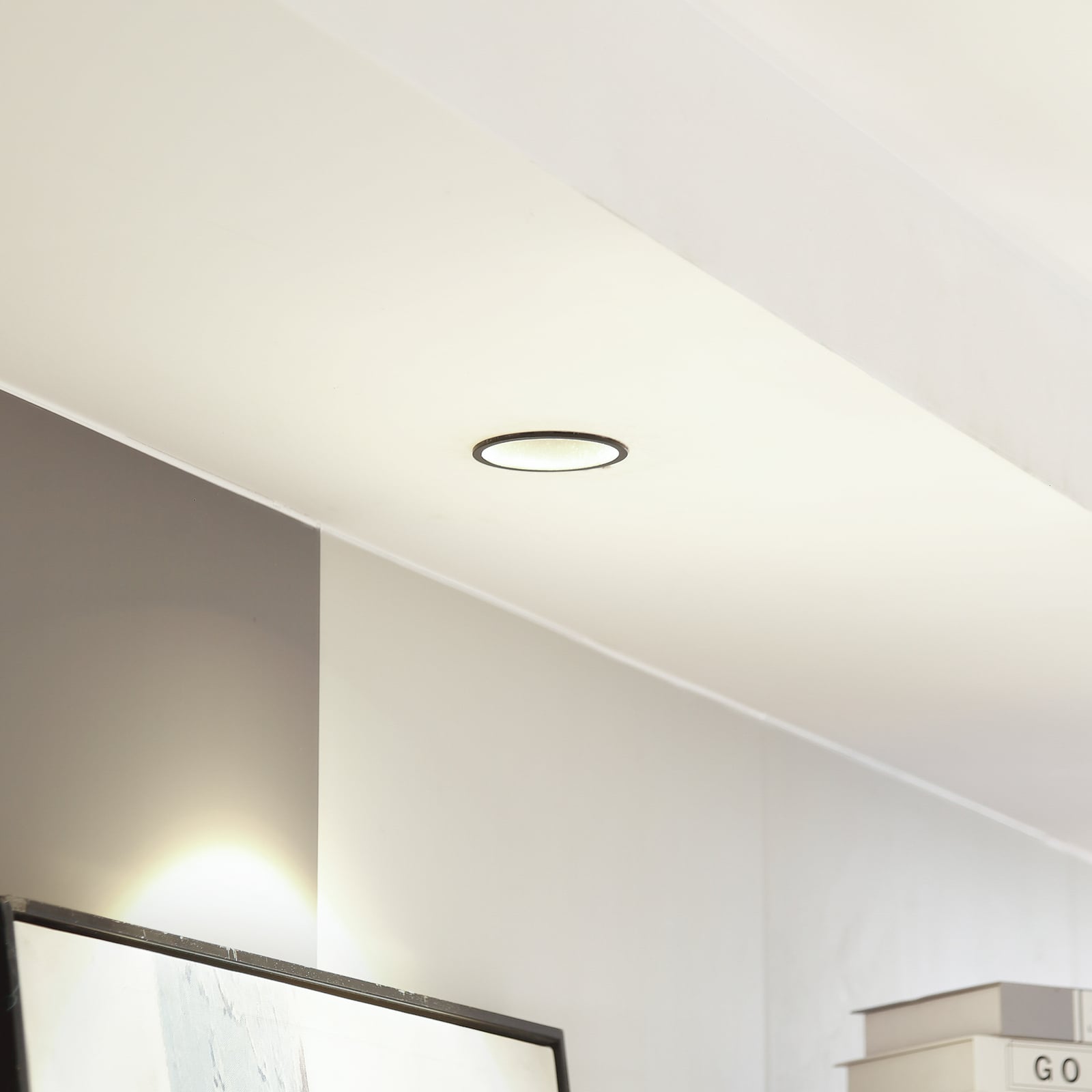LED innbyggingsspot Niria svart dimbar 6W 3000K bakside