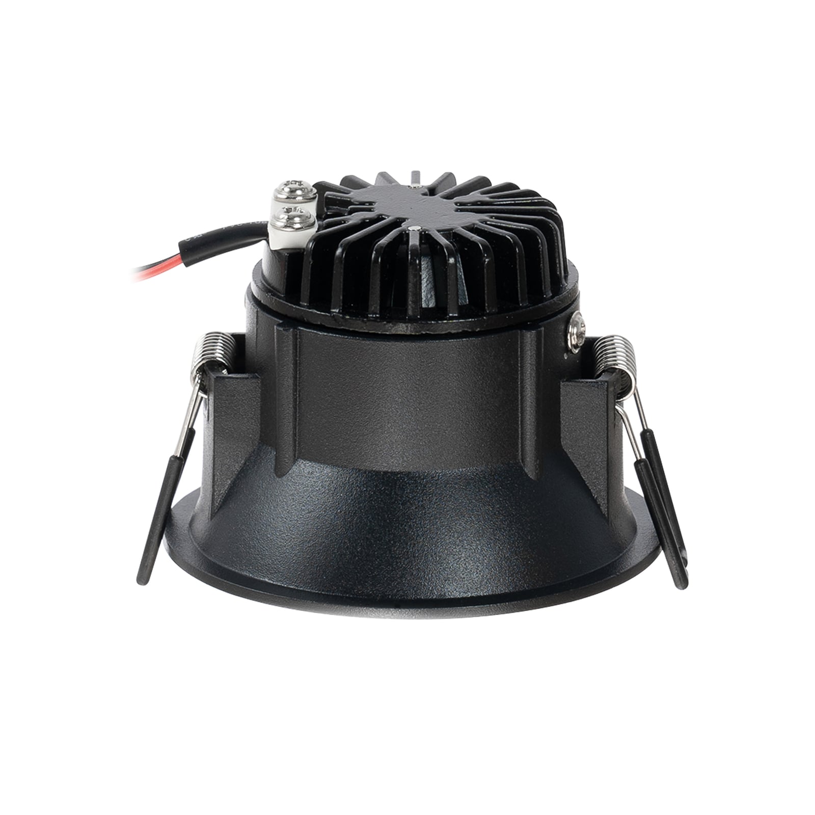 LED innbyggingsspot Niria svart dimbar 6W 3000K lysdetalj