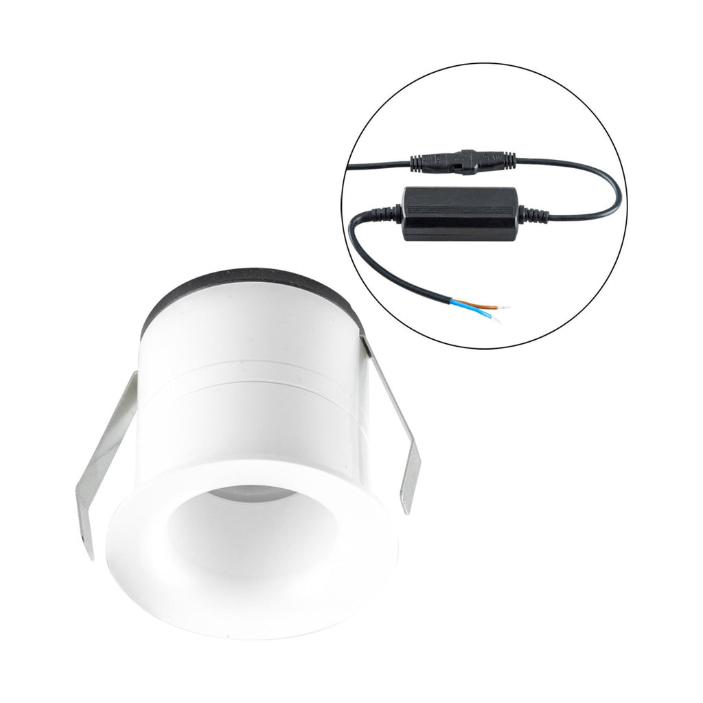 LED innbyggingsspot Noblendo dimbar hvit Ø5,5 cm IP44 montert i tak