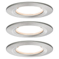LED innbyggingsspot Nova 3-pack børstet stål forfra
