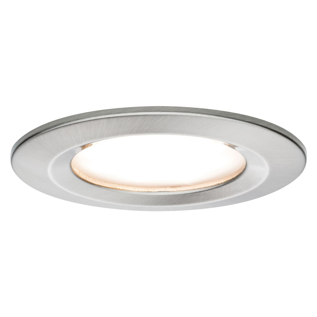 Montert LED innbyggingsspot Nova 3-pack børstet stål i tak