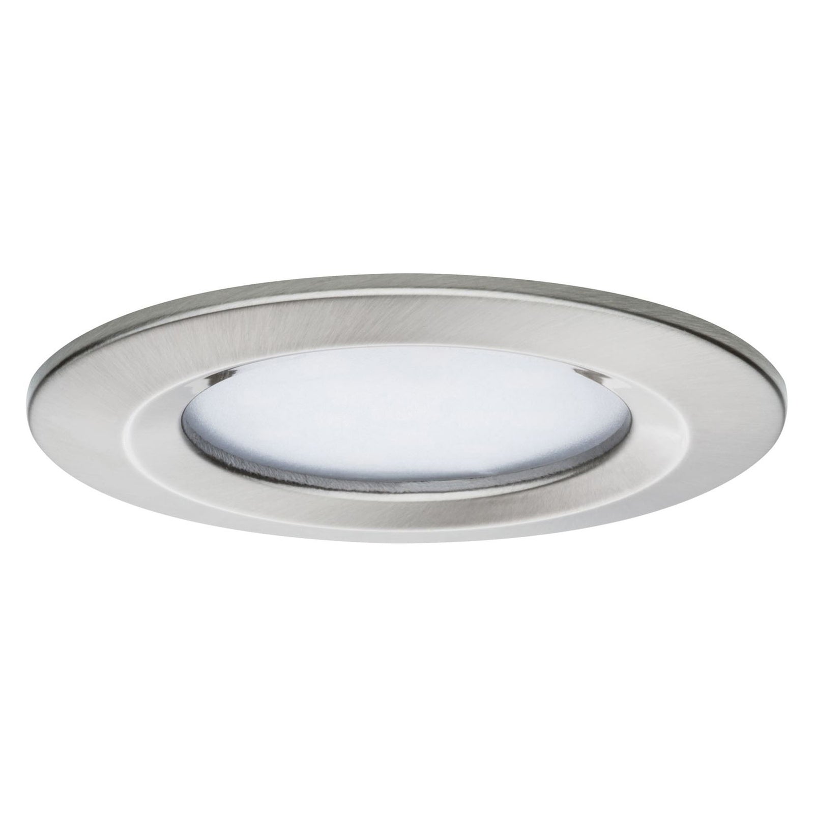 Nærbilde av LED innbyggingsspot Nova 3-pack børstet stål