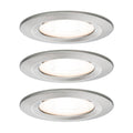 LED innbyggingsspot Nova 3-pack dimbar IP44 Ø7,8 cm jern Paulmann forfra