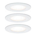 LED innbyggingsspot Nova 3-pack dimbar IP44 GU10 hvit - Paulmann forfra