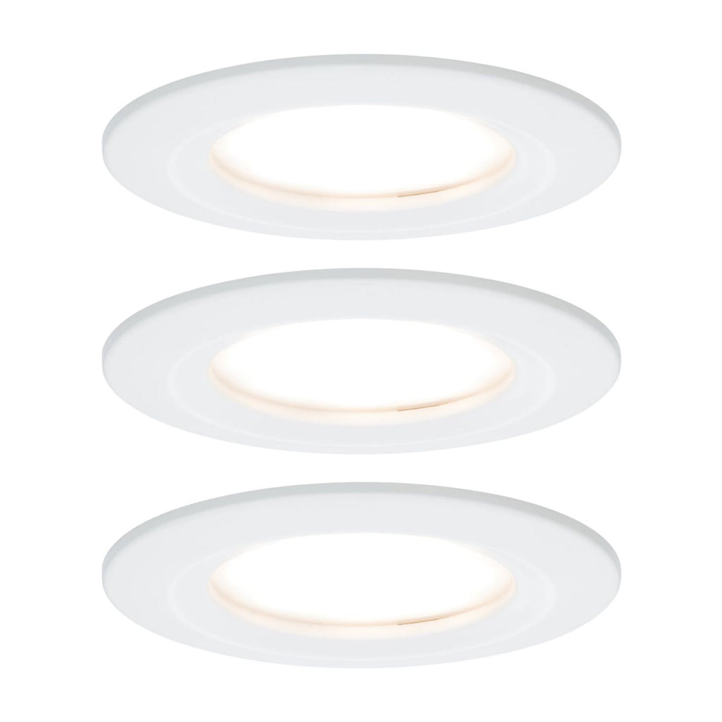 LED innbyggingsspot Nova Coin 3-pack hvit dimbar IP44 Paulmann forfra
