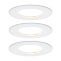 LED innbyggingsspot Nova Coin 3-pack hvit dimbar IP44 Paulmann forfra
