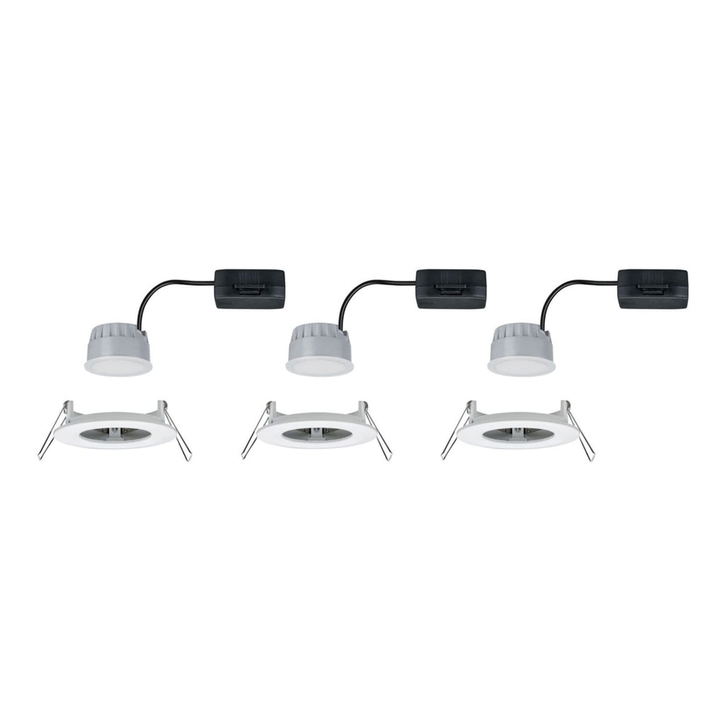 LED innbyggingsspot Nova Coin 3-pack hvit dimbar IP44 Paulmann montert i tak