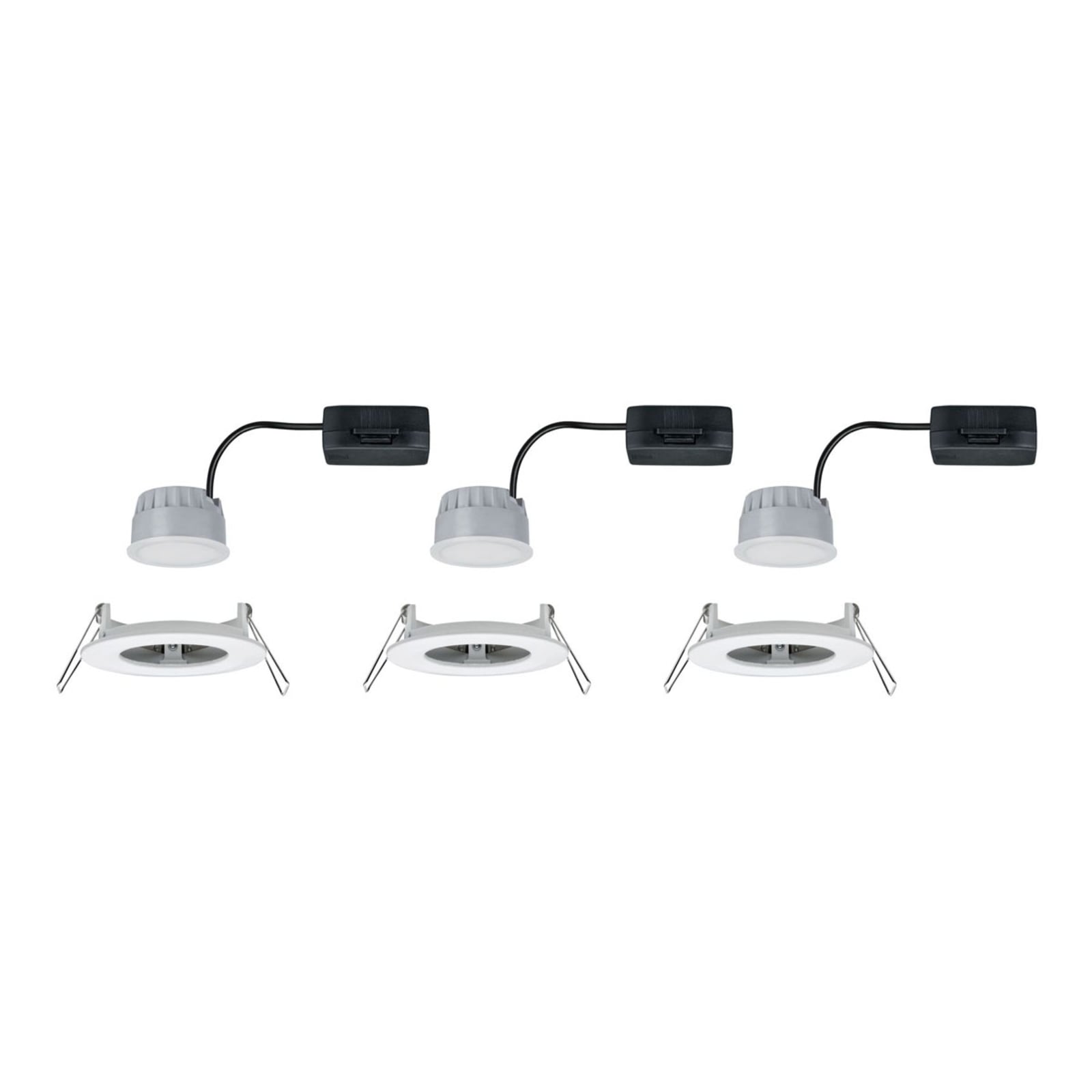 LED innbyggingsspot Nova Coin 3-pack hvit dimbar IP44 Paulmann montert i tak