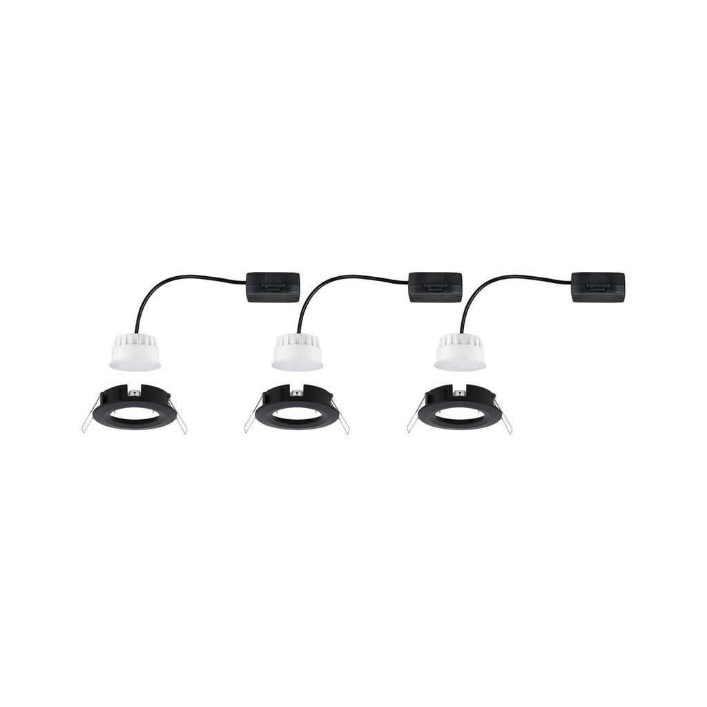 LED innbyggingsspot Nova Coin 3-pack svart matt IP44 nærbilde