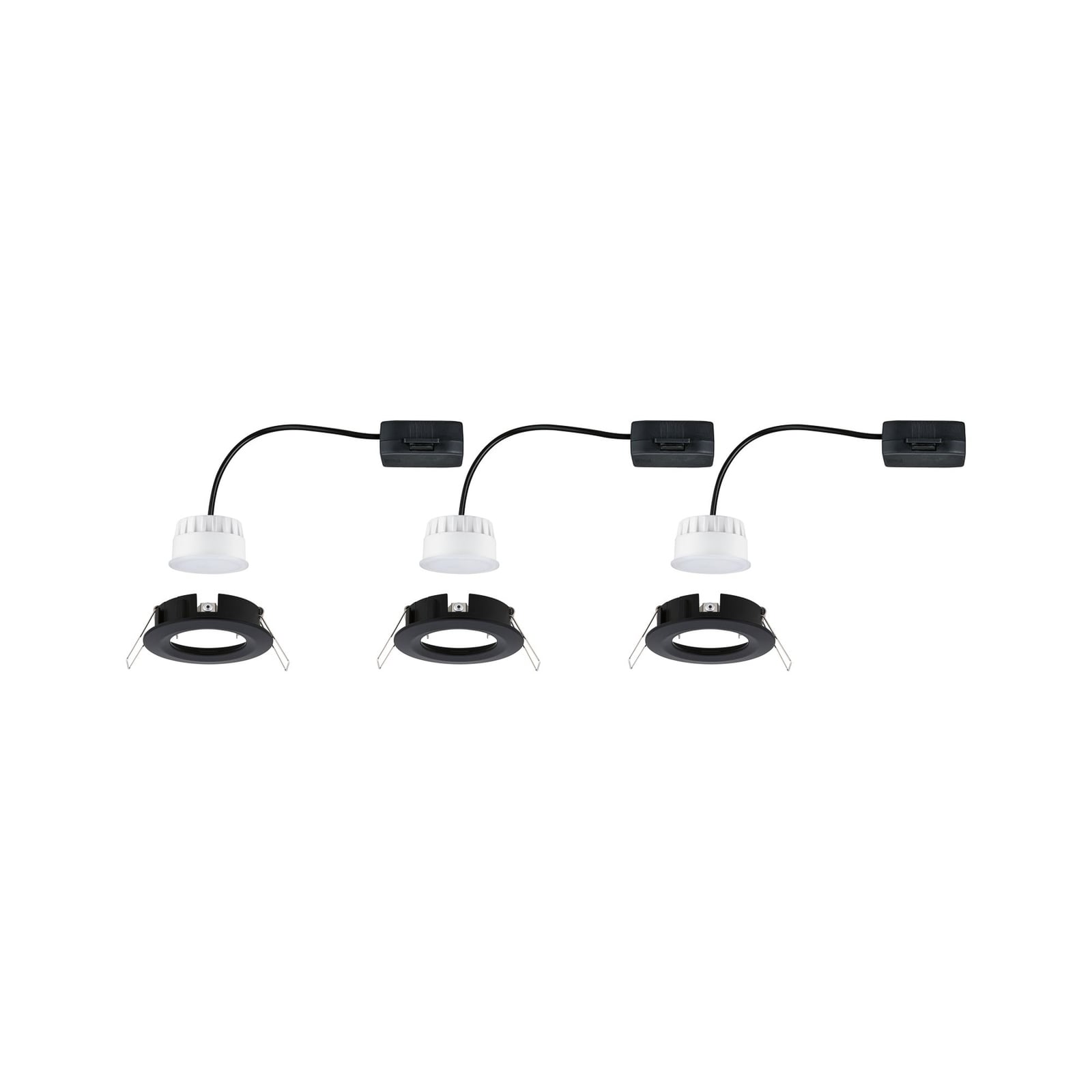 LED innbyggingsspot Nova Coin 3-pack svart matt IP44 nærbilde