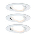 LED innbyggingsspot Nova Coin 3-pack svingbar hvit dimbar forfra