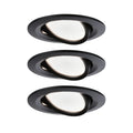 LED innbyggingsspot Nova Coin 3-pack svingbar svart - Paulmann forfra