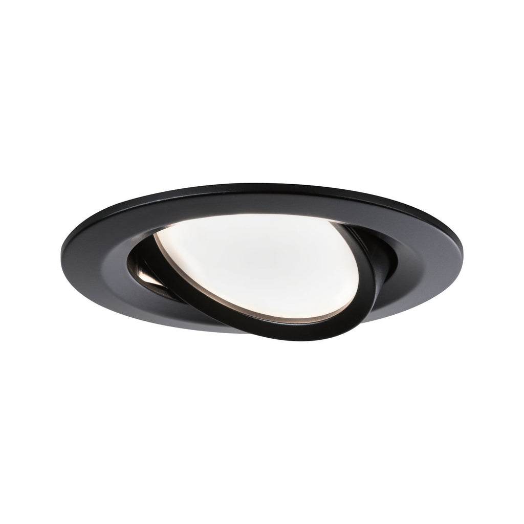 LED innbyggingsspot Nova Coin 3-pack svingbar svart - Paulmann lysdetalj