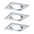 LED innbyggingsspot Nova Coin 3-sett dimbar aluminium forfra