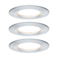 LED innbyggingsspot Nova Coin 3-sett dimbar aluminium rund IP44 forfra