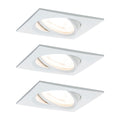 LED innbyggingsspot Nova Coin 3-sett kantet dimbar hvit forfra