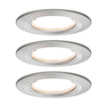 LED innbyggingsspot Nova Coin 3er-sett dimbar aluminium IP44 forfra