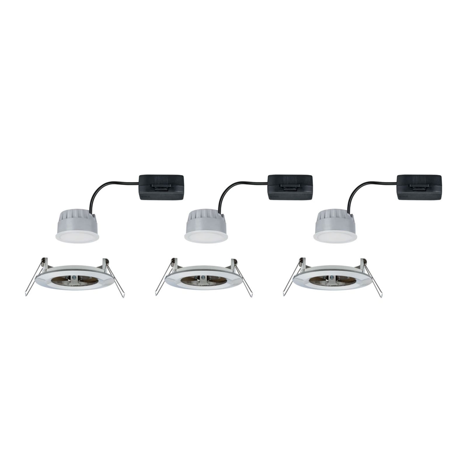 LED innbyggingsspot Nova Coin 3er-sett dimbar aluminium IP44 detalj