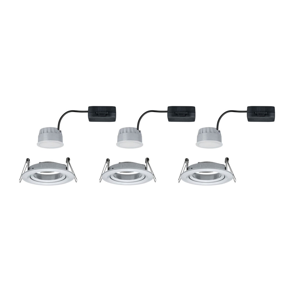LED innbyggingsspot Nova Coin svingbar aluminium detalj