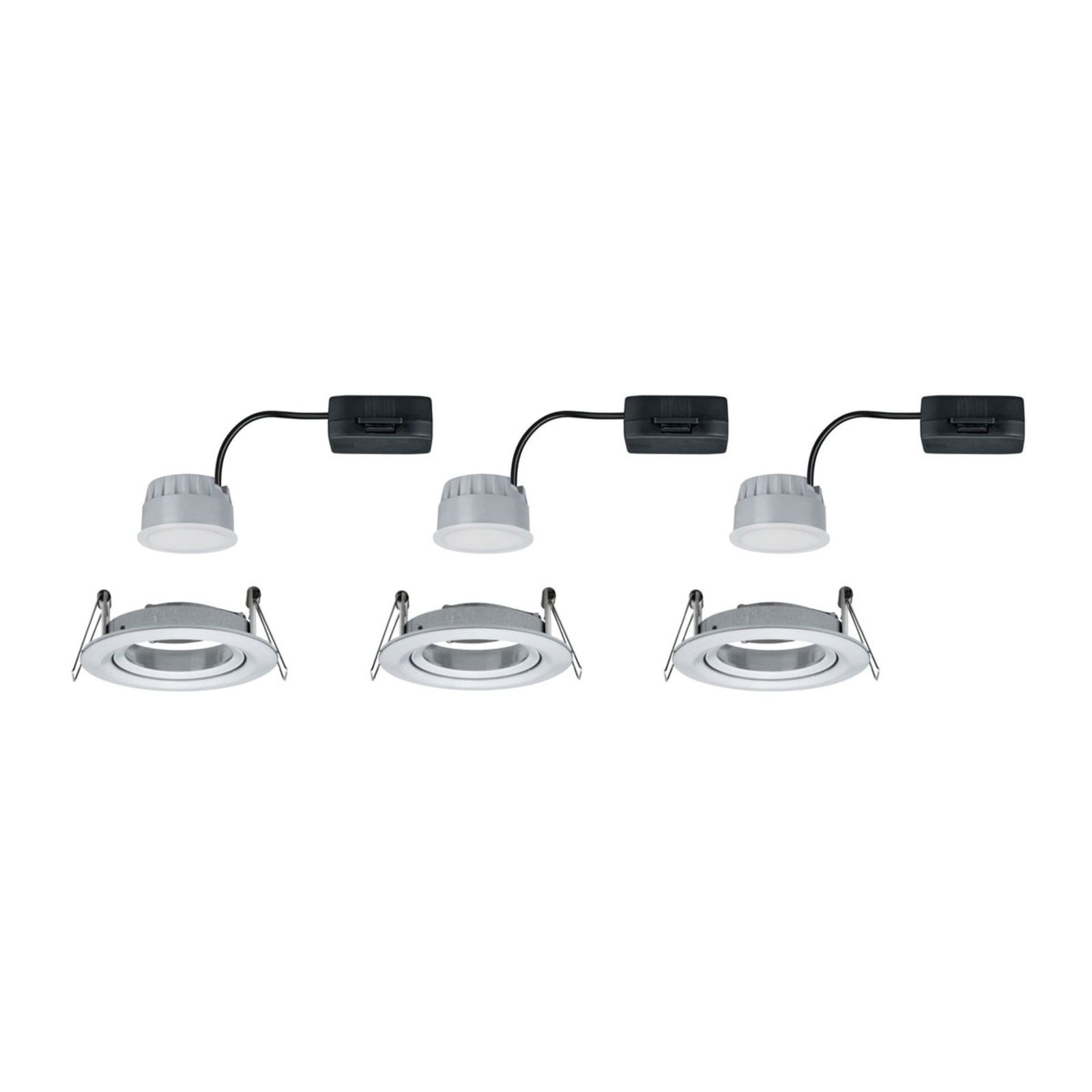 LED innbyggingsspot Nova Coin svingbar aluminium detalj