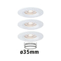 LED innbyggingsspot Nova mini 3-pack Ø6,5 cm IP44 hvit forfra
